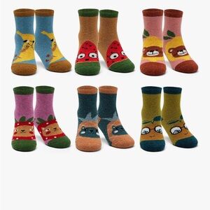 Kids Cartoon Animal Socks Set - Multicolor